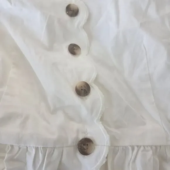 J. Crew Factory Scallop-Trim Button-Front Midi Dress Size 4 NWT - Picture 7 of 8